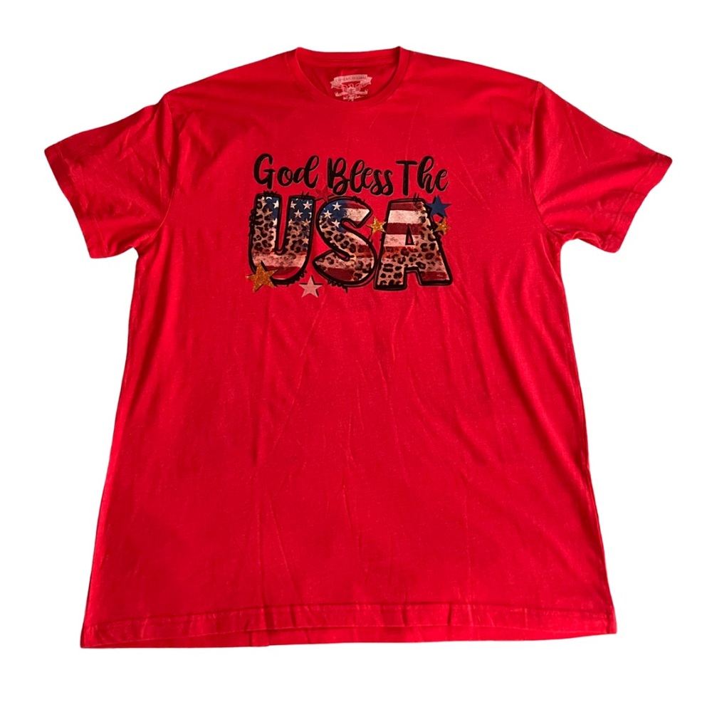 I Love My Freedom Women’s Red God Bless The USA T-shirt